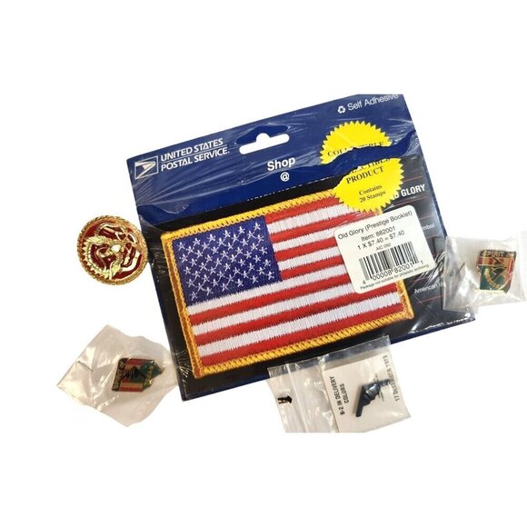USPS Old Glory Booklet & Assorted Military Pins Spirit of Missouri and Texas Bom - Picture 1 of 7